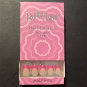Pink French Tip Nail Dashes - Press-On Manicure